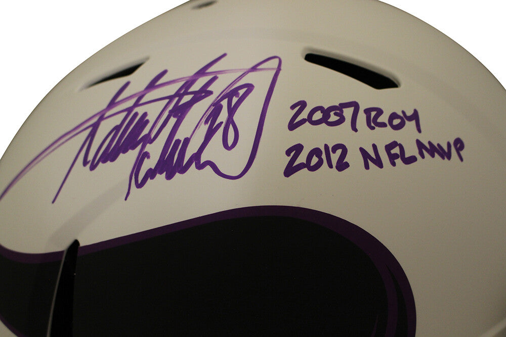 Adrian Peterson Signed Minnesota Vikings Authentic Lunar Helmet ROY MVP BAS