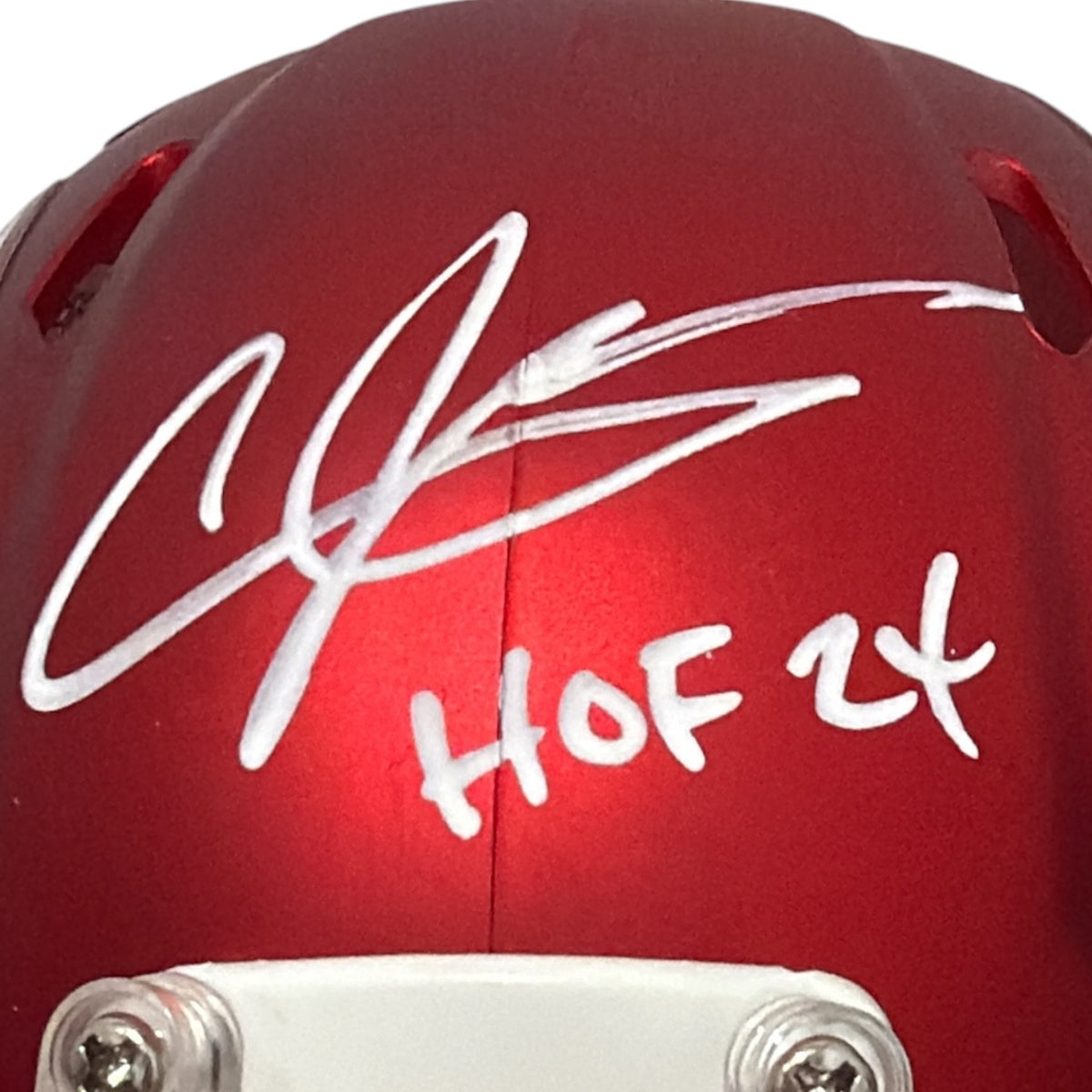 Andre Johnson Signed Houston Texans Blaze Mini Helmet HOF 24