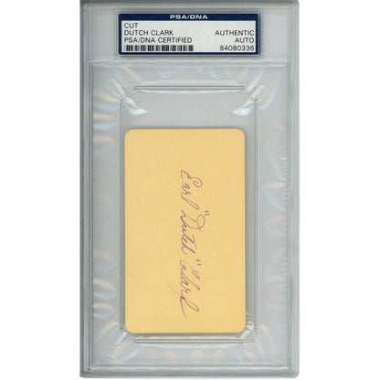 Earl "Dutch" Clark Autographed Detroit Lions Cut PSA Slabbed
