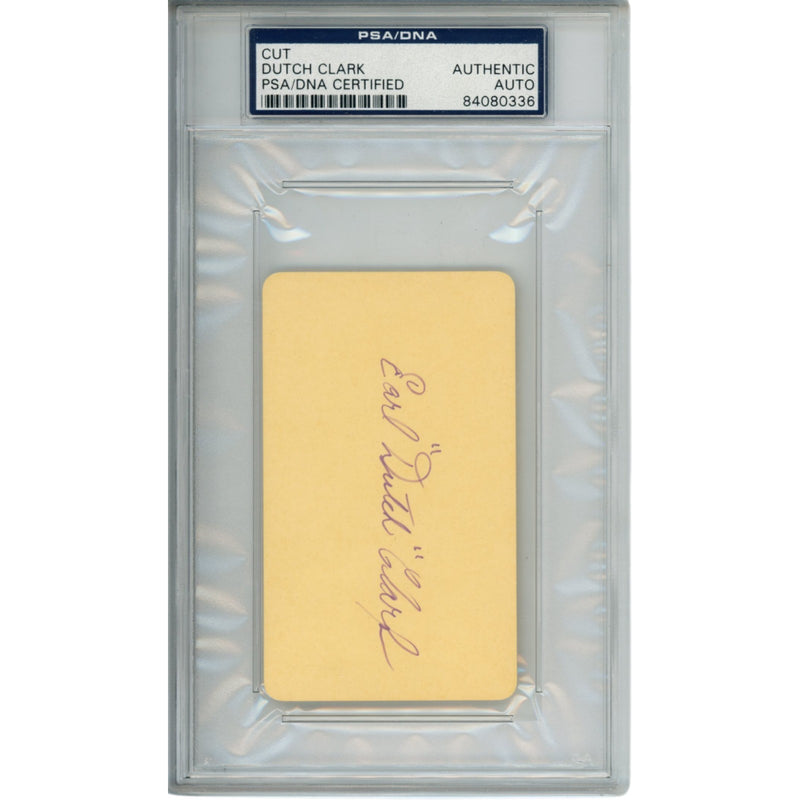 Earl "Dutch" Clark Autographed Detroit Lions Cut PSA Slabbed