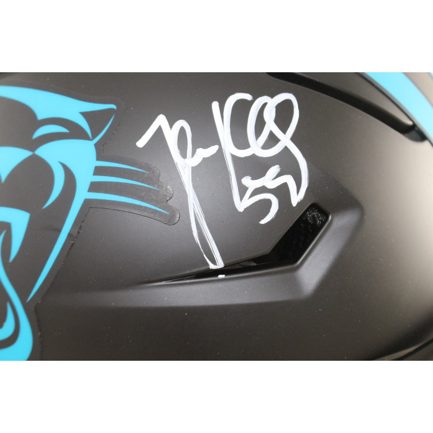 Luke Kuechly Autographed Carolina Panthers Full Size SpeedFlex Alternate Helmet