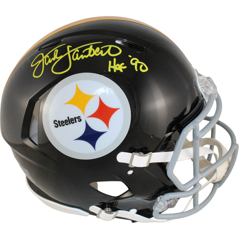 Jack Lambert Signed Pittsburgh Steelers Authentic Full Size Throwback Helmet HOF
