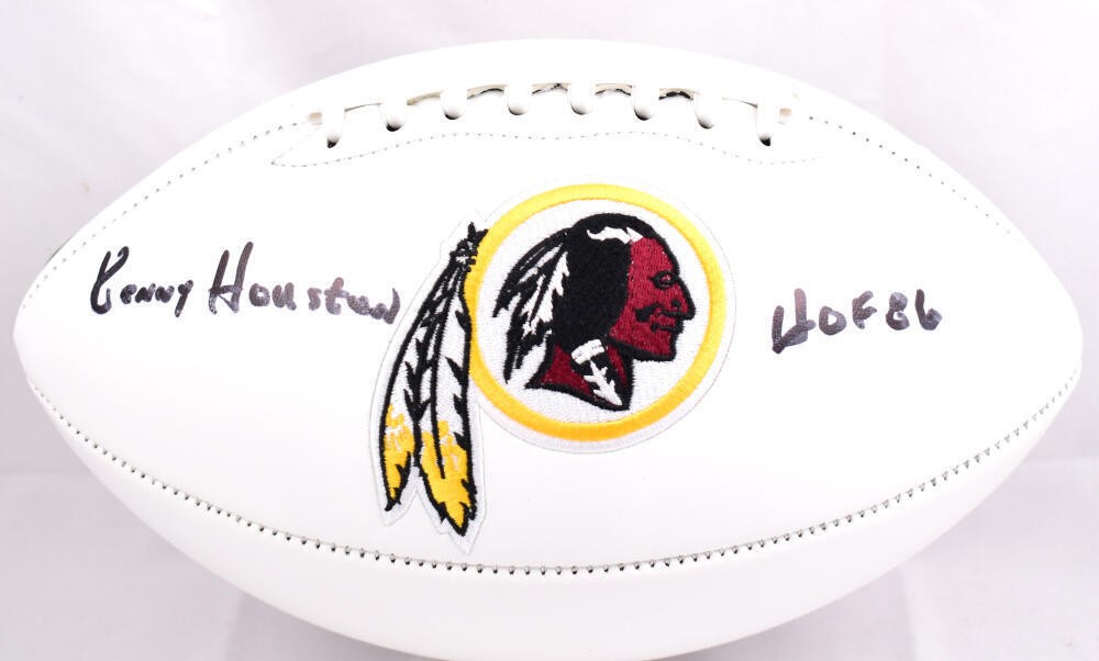 Kenny Houston Signed Washington Black Logo Football - HOF Inscribed