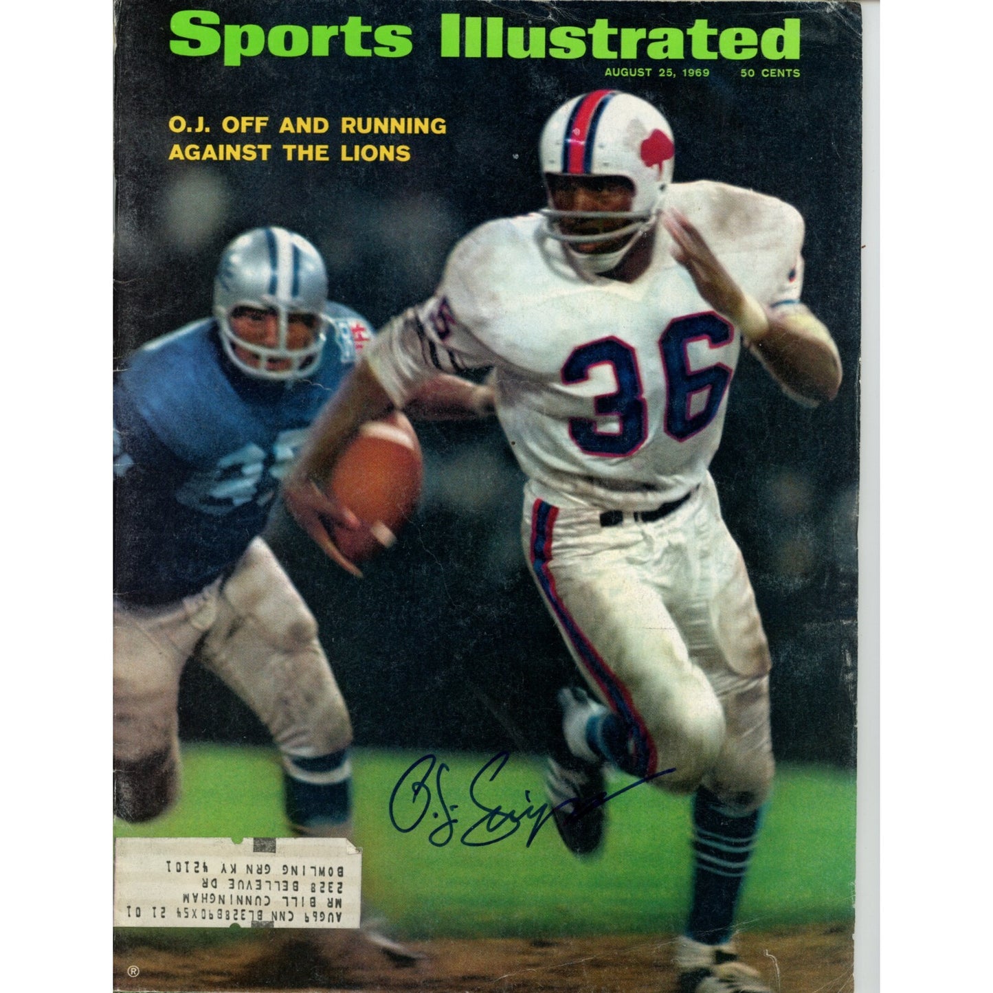 OJ Simpson Autographed Sports Illustrated Magazine - August 25, 1969