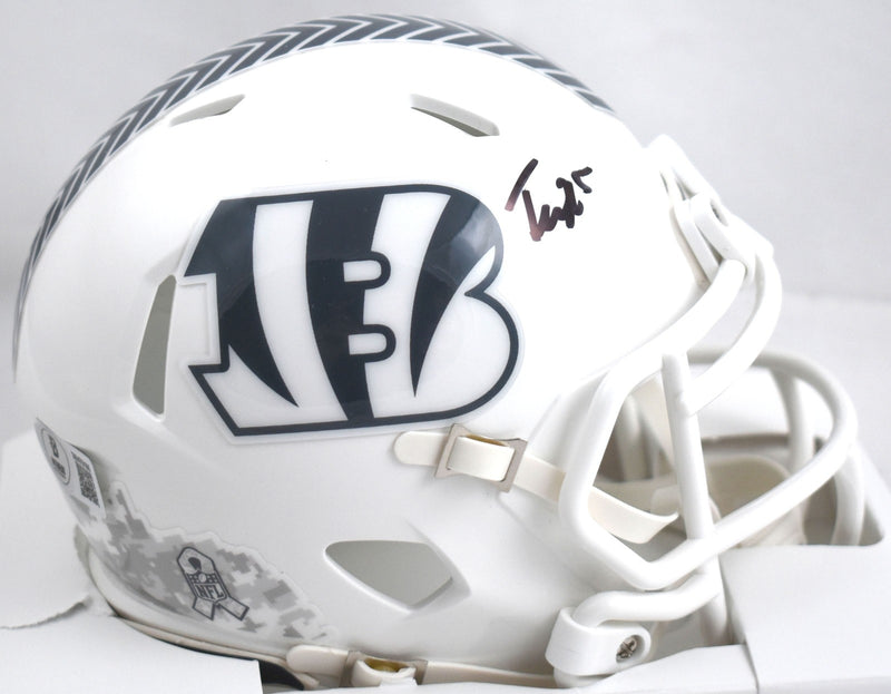 Tee Higgins Signed Cincinnati Bengals 2024 Salute to Service Mini Helmet