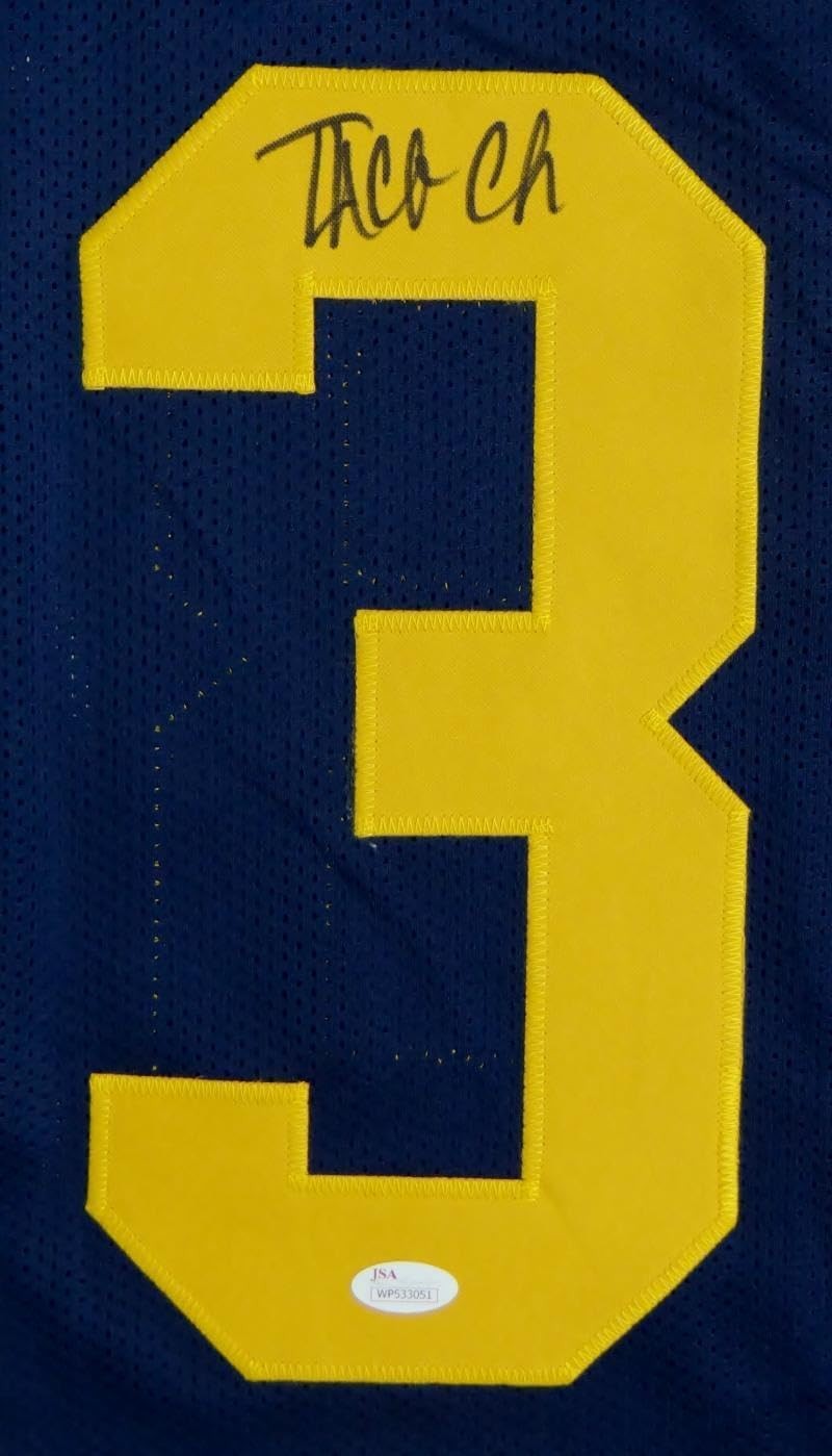 Taco Charlton Signed Navy Blue Custom Football Jersey