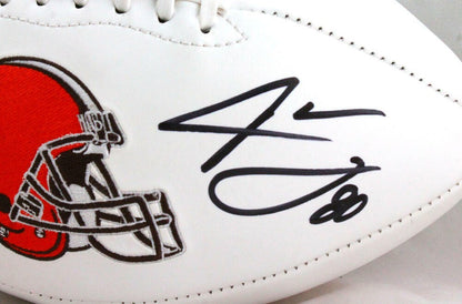 Jarvis Landry & Odell Beckham Signed Cleveland Browns Logo Football