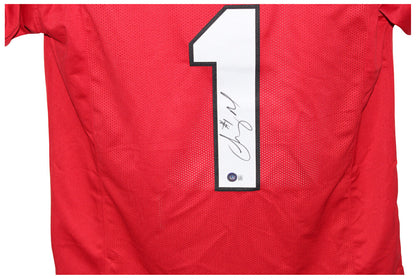 Sony Michel Autographed Georgia Bulldogs Custom Red Jersey (BAS)