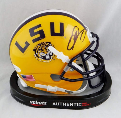 Odell Beckham Signed LSU Tigers Yellow Schutt Mini Helmet