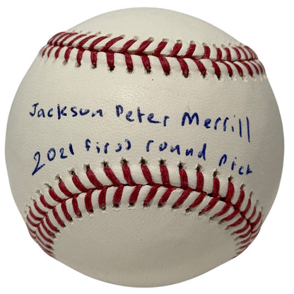 Jackson Merrill Full Name Signed San Diego Padres Official MLB Baseball JSA