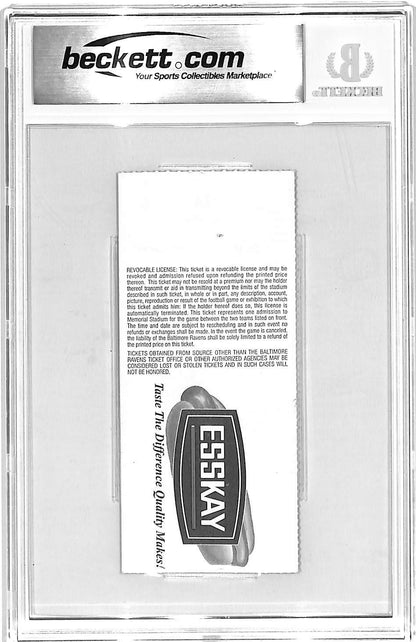 Ray Lewis Signed Baltimore Ravens 12/22/96 Ticket Stub (Beckett Slab)