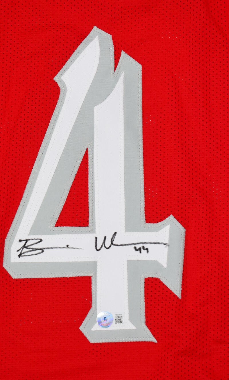 Brian Urlacher Autographed Red Custom College Style Jersey
