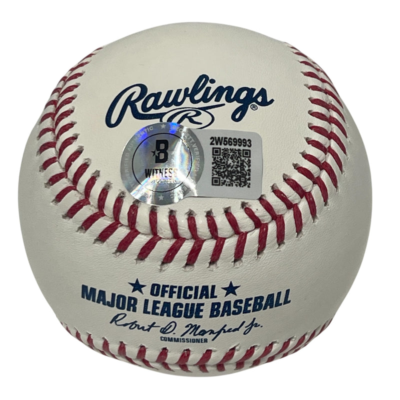 Carlos Baerga Signed ROMLB Baseball with 2 Inscriptions