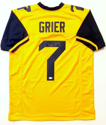 Will Grier Signed Yellow Custom Football Jersey