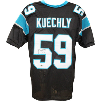 Luke Kuechly Autographed Custom Black Football Jersey (Beckett COA)