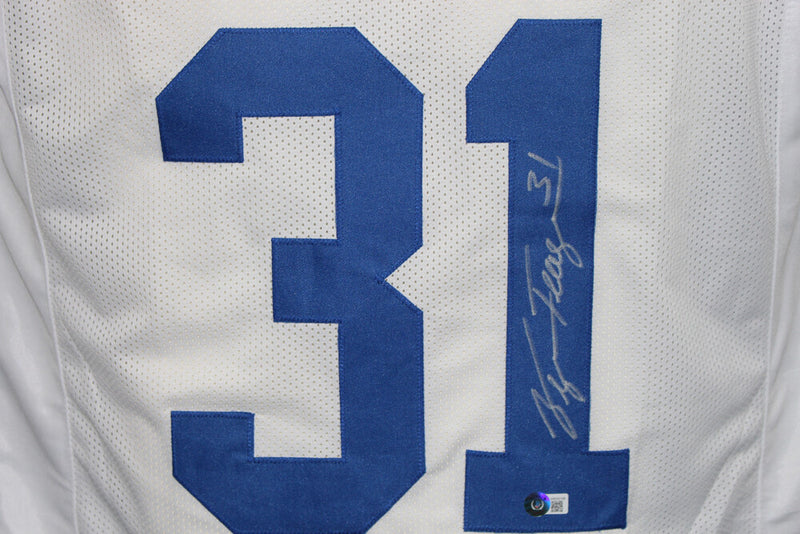 George Teague Signed Dallas Cowboys Custom Football Jersey (Beckett)