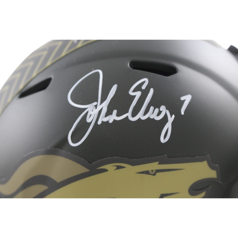 John Elway Autographed Denver Broncos 2025 STS Mini Helmet
