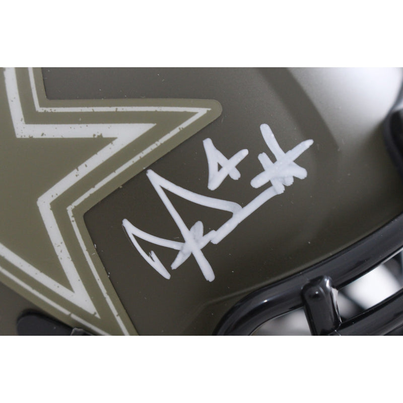 Dak Prescott Signed Dallas Cowboys 2022 Salute to Service Mini Helmet