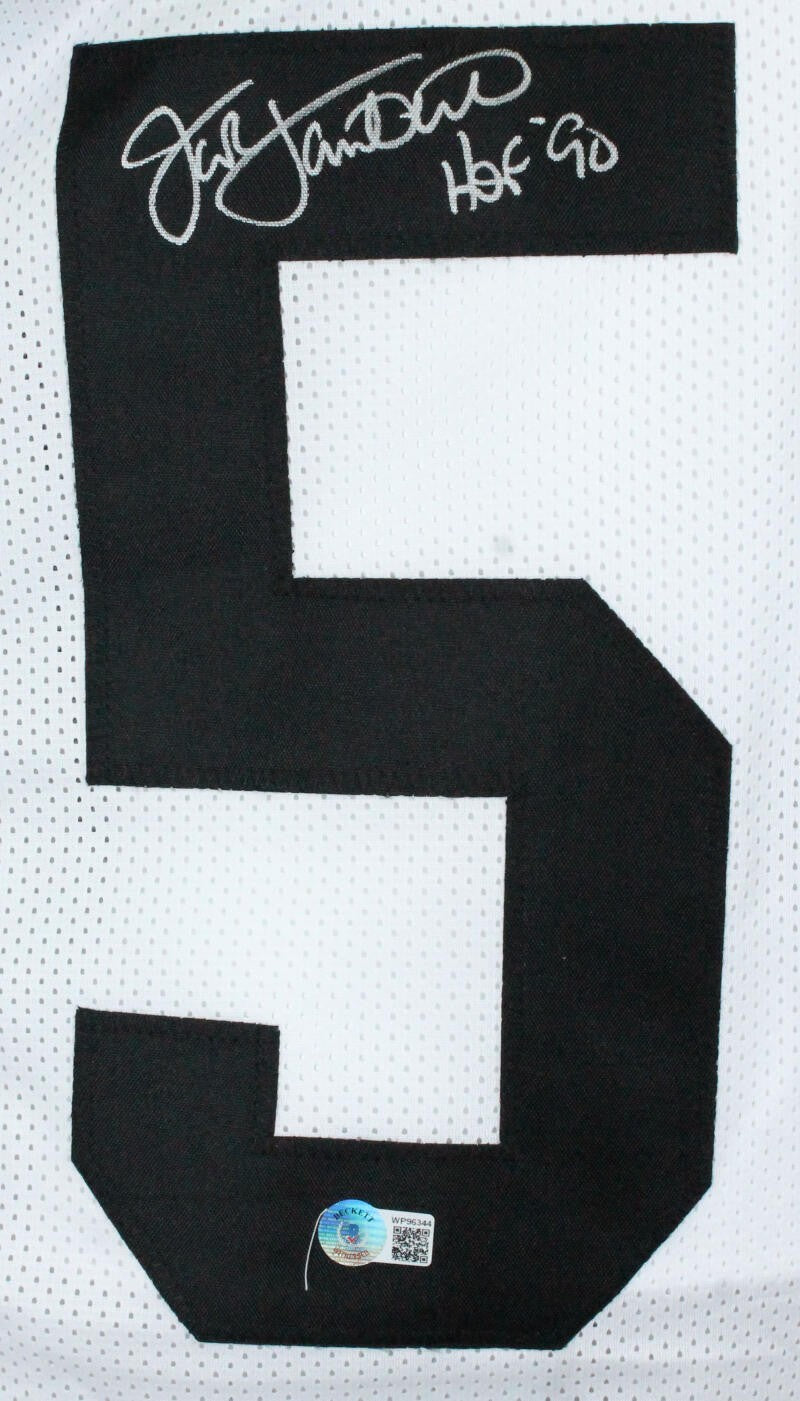 Jack Lambert Signed White Custom Jersey with HOF Inscription