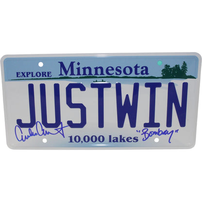 Emilio Estevez Autographed The Mighty Ducks License Plate (Bombay Inscription)