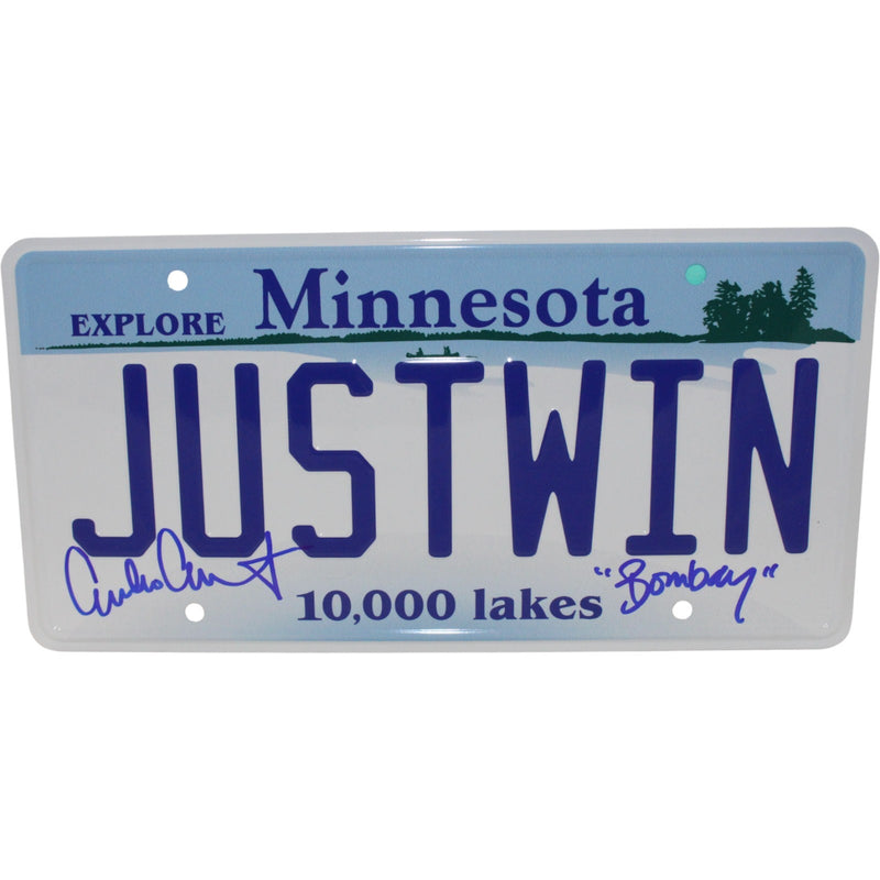 Emilio Estevez Autographed The Mighty Ducks License Plate (Bombay Inscription)