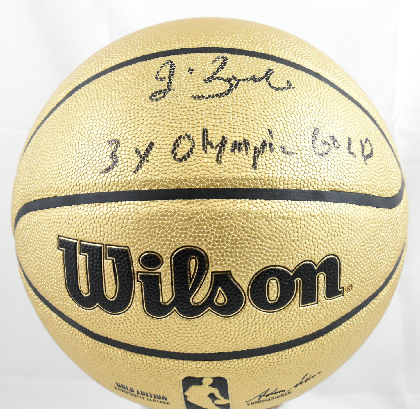 Jim Boeheim Autographed Wilson Gold Basketball Inscribed 3x Olympic Gold