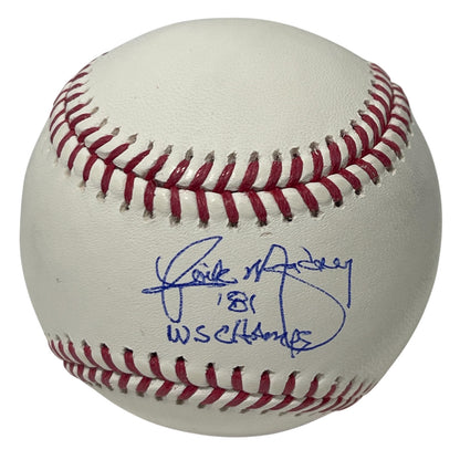 Rick Monday Signed Official Major League Baseball (ROMLB) 81 WS Champs