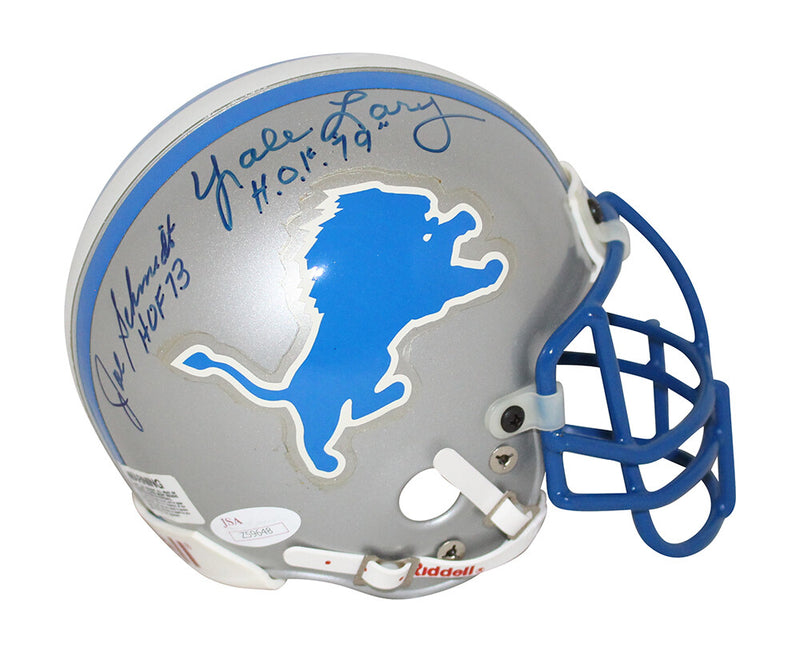 Schmidt, Lary, Barney & Night Train Lane Signed Detroit Lions Mini Helmet