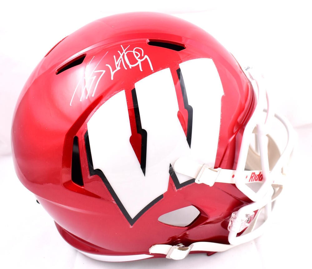 JJ Watt Signed Wisconsin Badgers Full Size Flash Speed Helmet