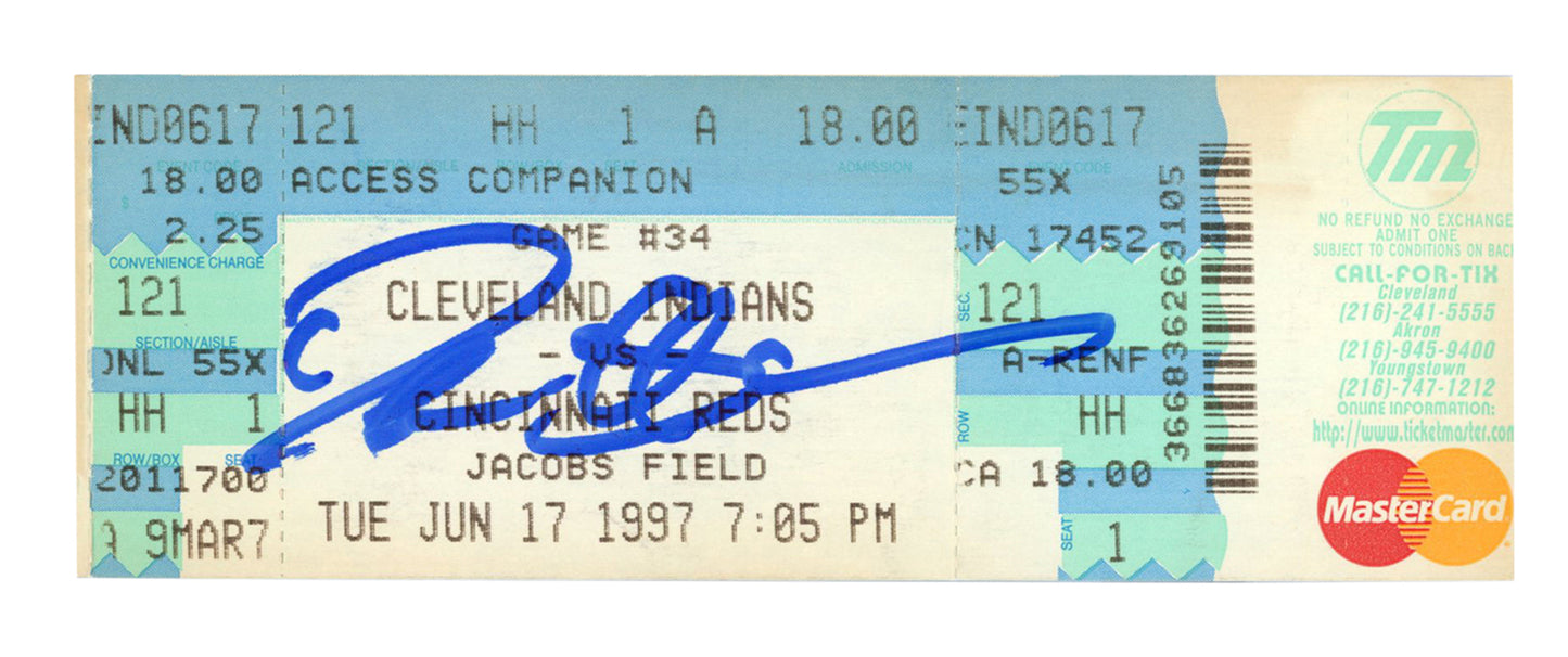 Deion Sanders Signed Cincinnati Reds 6/17/1997 Ticket - Beckett BAS