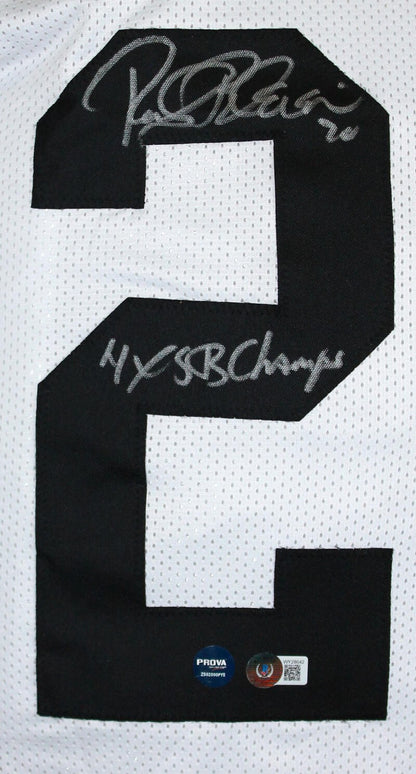 Rocky Bleier Signed Pittsburgh Steelers Custom White Jersey