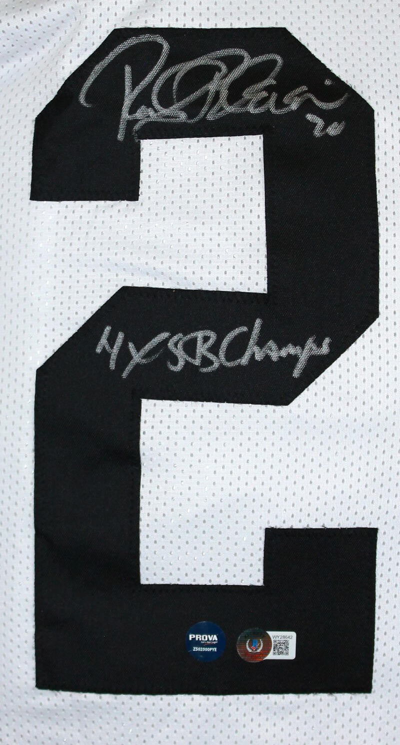 Rocky Bleier Signed Pittsburgh Steelers Custom White Jersey