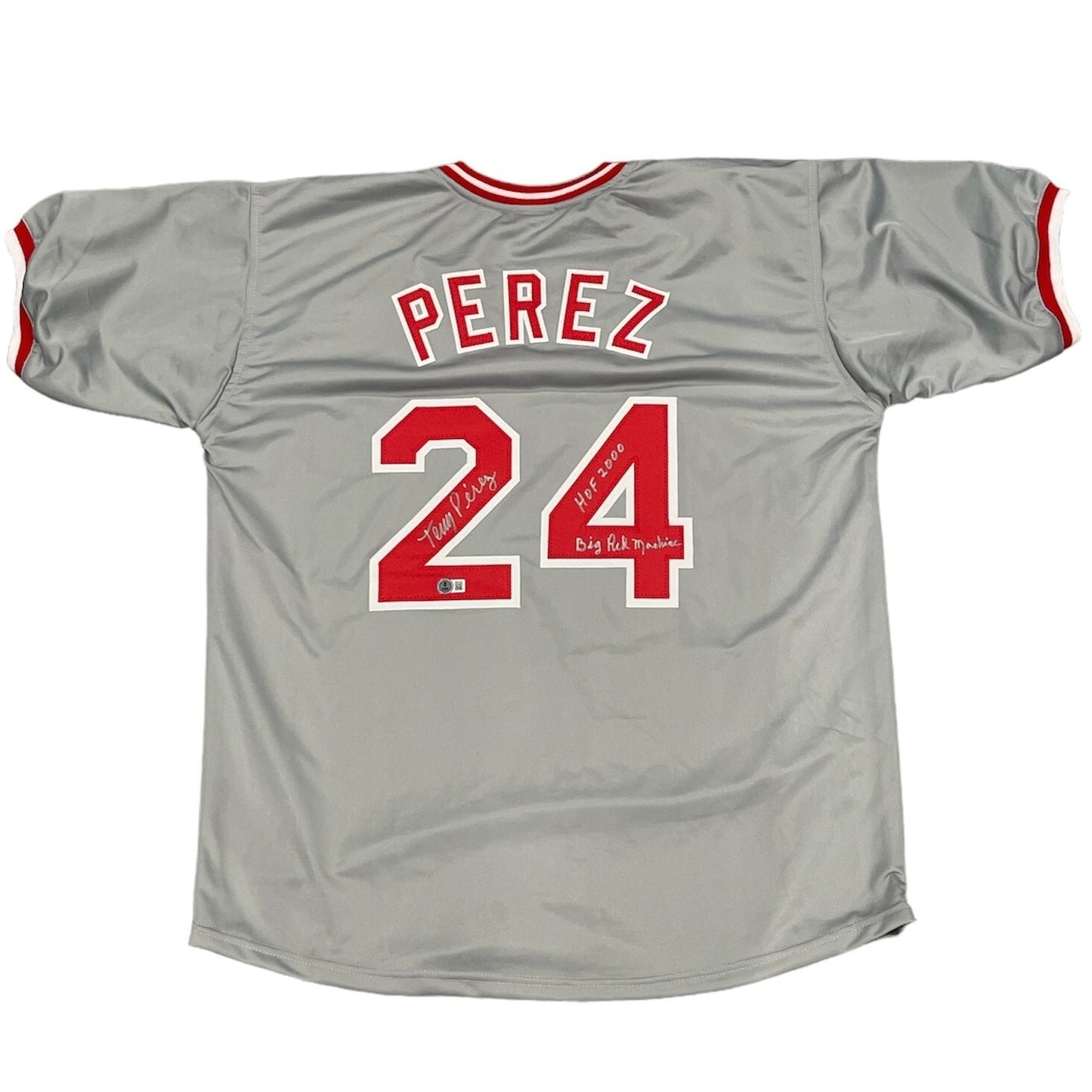 Tony Perez Signed Cincinnati Reds Custom Jersey (2 Inscriptions) BAS