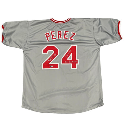 Tony Perez Signed Cincinnati Reds Custom Jersey (2 Inscriptions) BAS