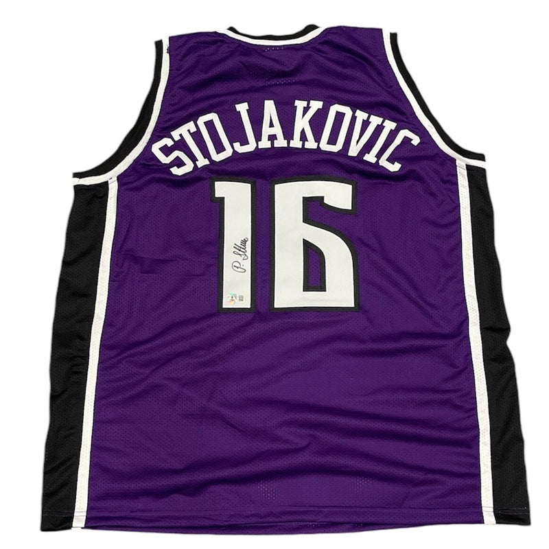 Peja Stojakovic Signed Sacramento Kings Custom Basketball Jersey (Beckett)