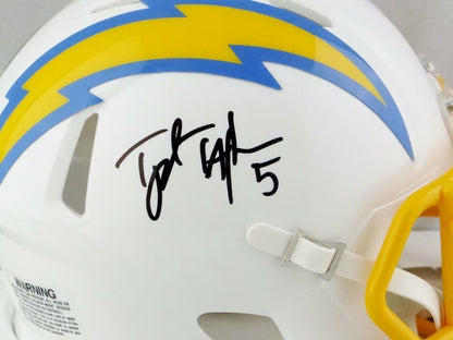 Tyrod Taylor Signed Los Angeles Chargers Black Mini Helmet