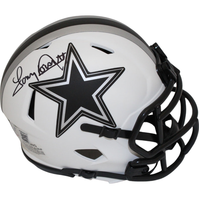 Tony Dorsett Dallas Cowboys Autographed Lunar Mini Helmet (Beckett COA)