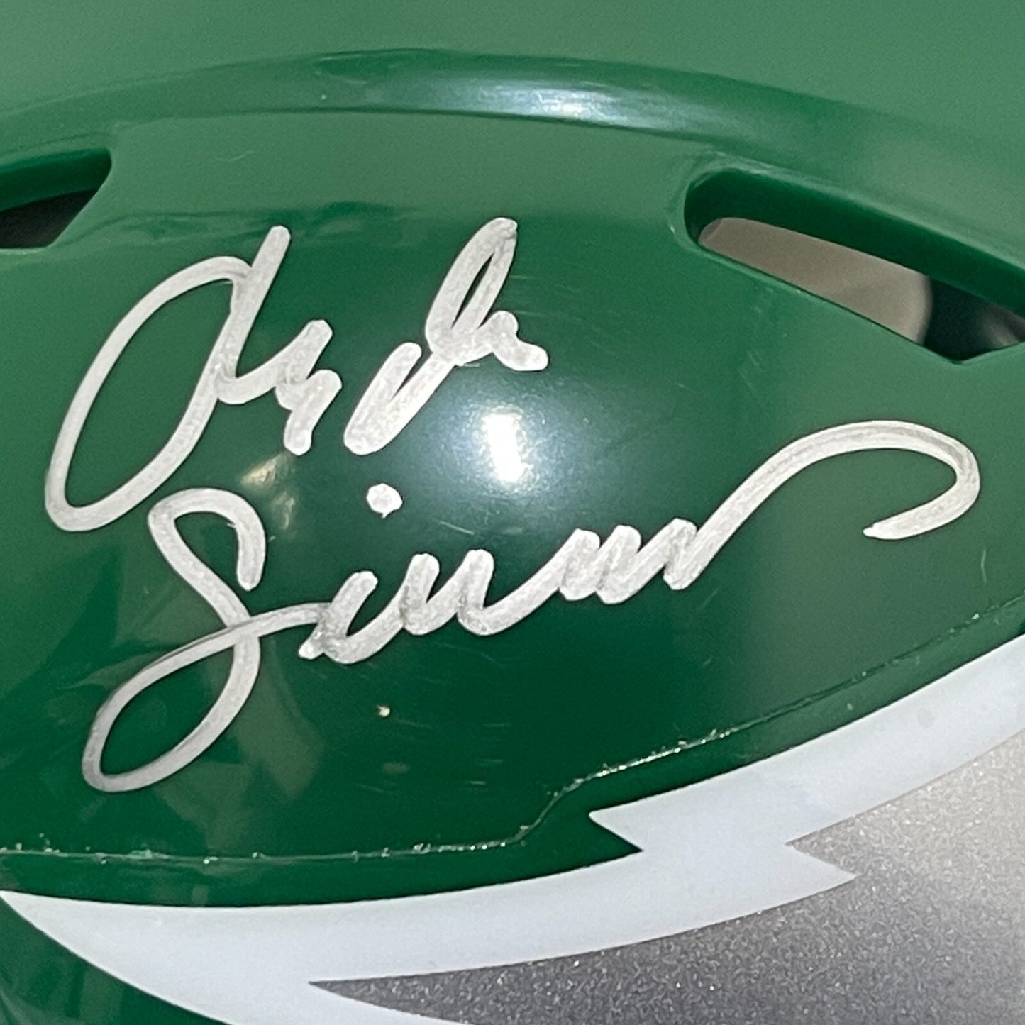 Clyde Simmons Signed Philadelphia Eagles Throwback Mini Helmet (BAS)