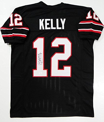 Jim Kelly Autographed Custom Black Football Jersey