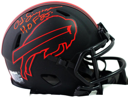 OJ Simpson Signed Buffalo Bills Eclipse Mini Helmet (HOF Inscription)