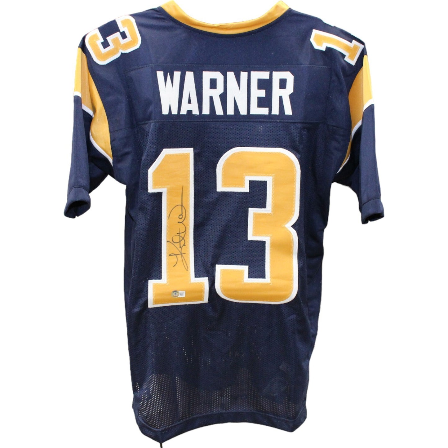 Kurt Warner Autographed St. Louis Rams Blue Custom Jersey Beckett