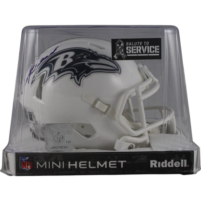 Ed Reed Signed Baltimore Ravens 2024 Salute to Service Mini Helmet