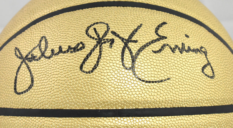 Julius Erving Autographed NBA Wilson Gold Edition Basketball