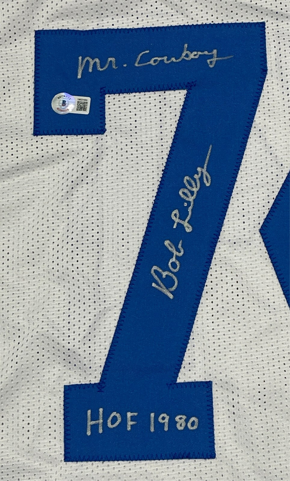 Bob Lilly Signed Dallas Cowboys Custom Jersey with 2 Inscriptions BAS COA