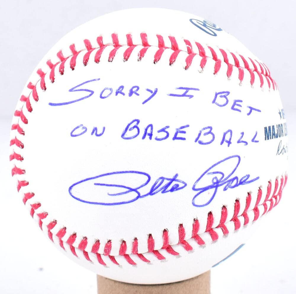 Pete Rose Signed Rawlings Official Major League Baseball "Sorry I Bet"