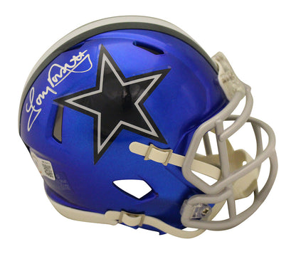 Tony Dorsett Autographed Dallas Cowboys Flash Mini Helmet (Beckett BAS)