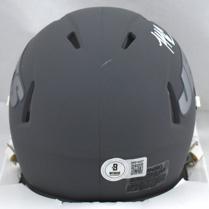 Malachi Corley Signed New York Jets Slate Speed Mini Helmet