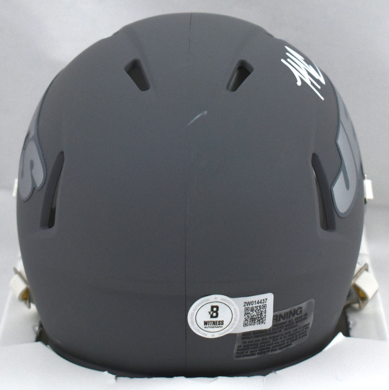 Malachi Corley Signed New York Jets Slate Speed Mini Helmet