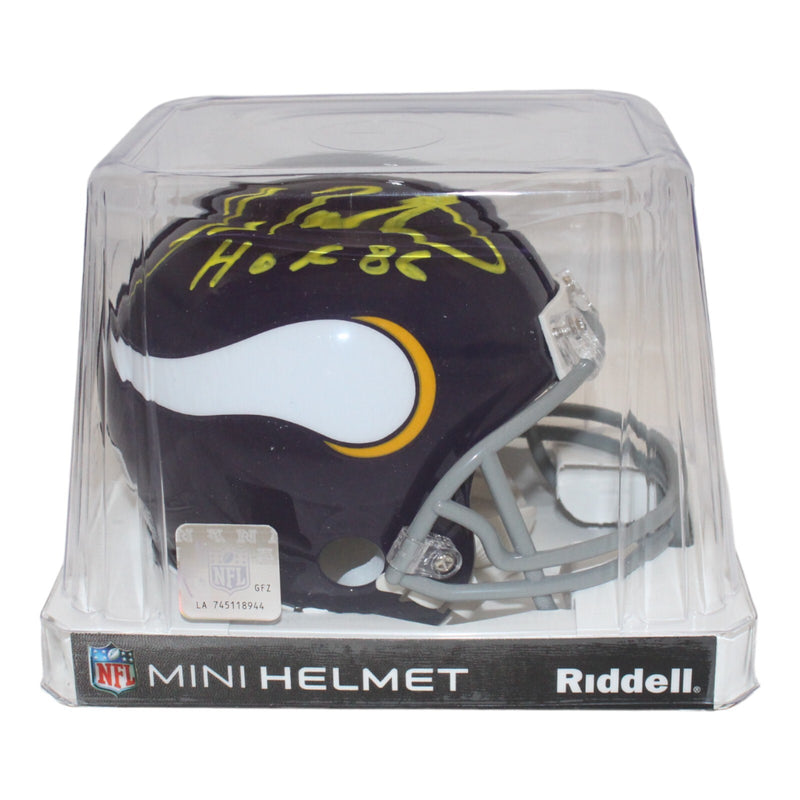 Fran Tarkenton Signed Minnesota Vikings VSR4 Throwback Mini Helmet