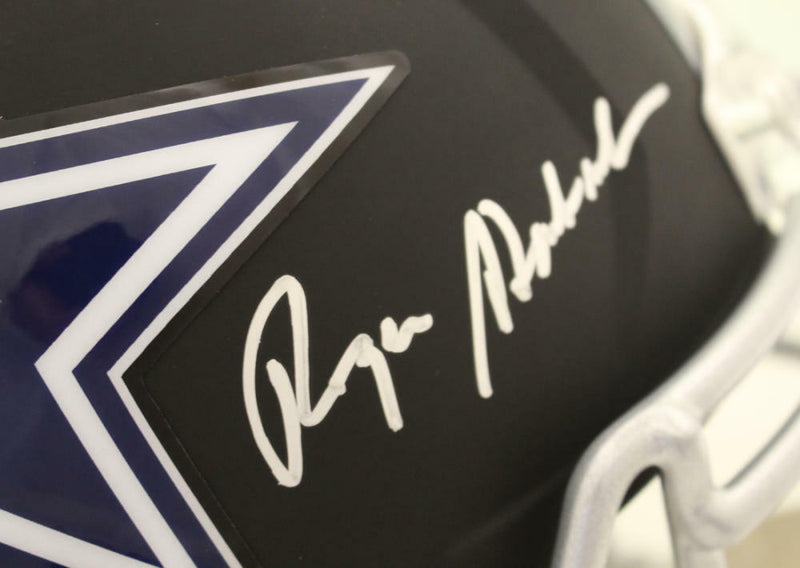 Roger Staubach Signed Dallas Cowboys Full Size Black Replica Helmet JSA